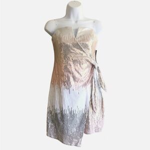 Trixxi Metallic Tri Color Mini Dress Size‎ Small